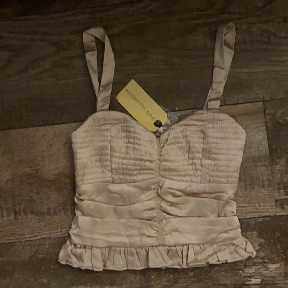 NWT B•O•G Collective Beautiful Tan Corset Type Tank Top - Picture 3 of 15
